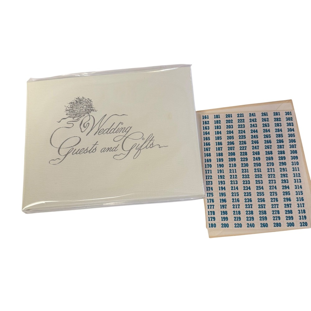 C.R. Gibson Wedding Guests and Gifts Book Cream Silver Foil Gift Stickers